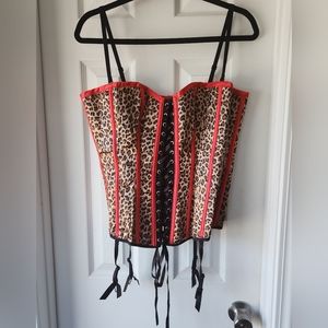 Leopard and Red Reversible Corset